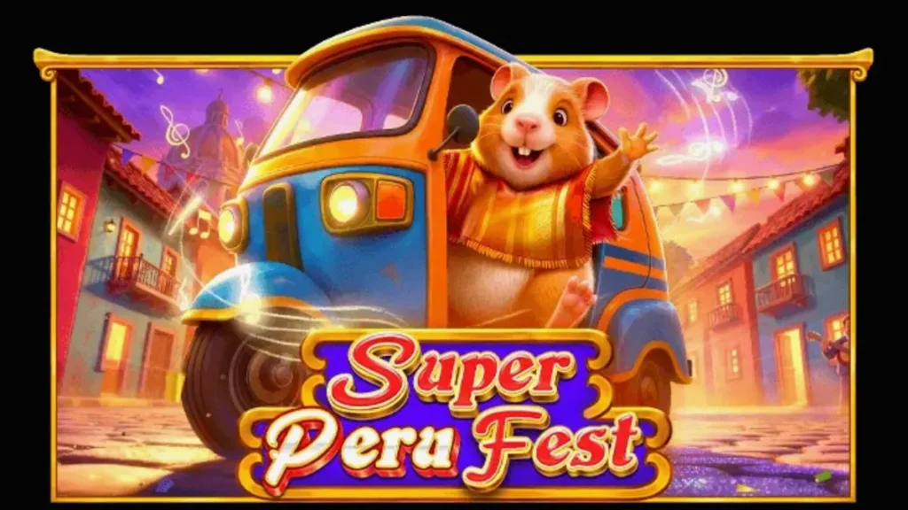 Tampilan visual meriah dari slot Super Peru Fest dengan elemen budaya Amerika Selatan